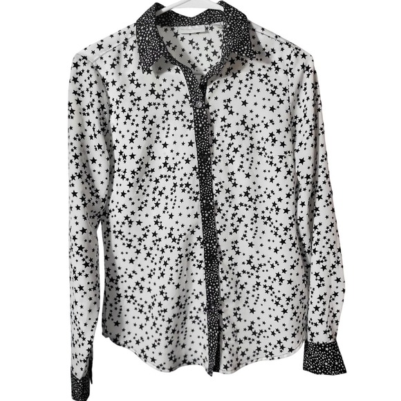 New York & Company Black And White Star Blouse - Picture 2 of 9